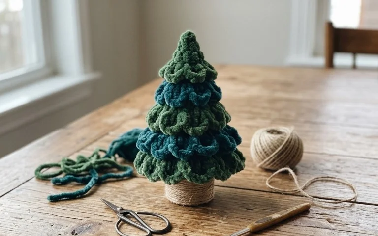 Easy DIY Mini Christmas Tree Crochet Pattern Step-by-Step