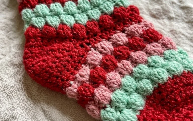 Easy Crochet Puff Stitch Stocking - Free Christmas Stocking Pattern - A Crafty Concept