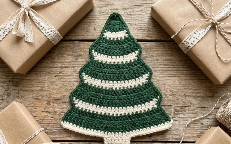 Easy Flat Christmas Tree Crochet Pattern: Free Tutorial