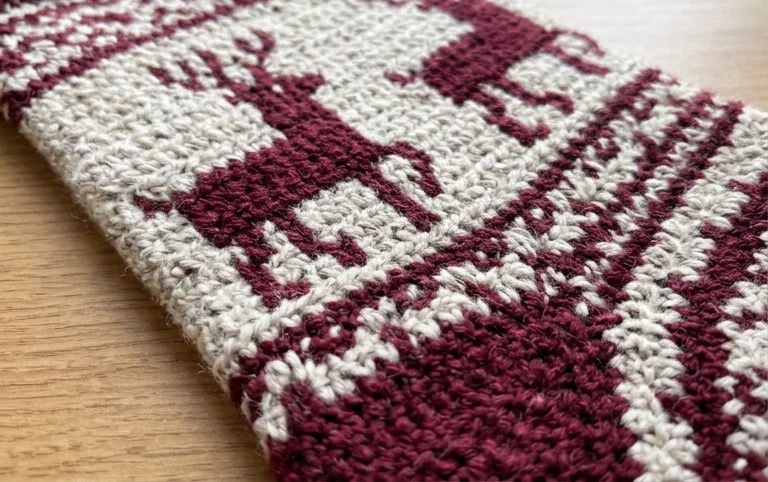 Easy! Prancing Deer Crochet Stocking Pattern